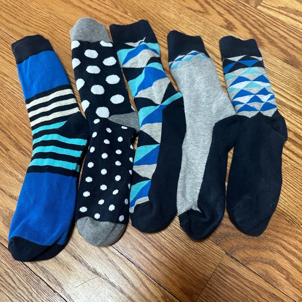Blue Men’s Patterned Socks